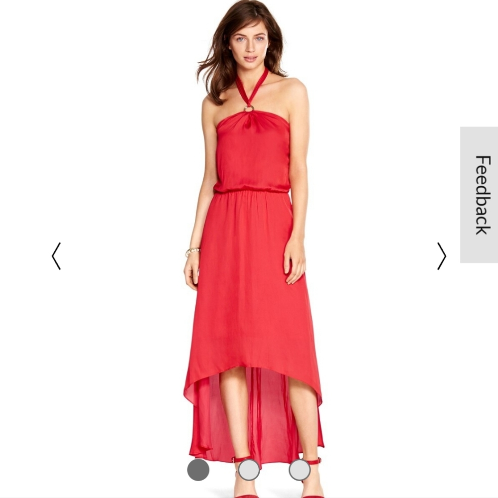 COPY - White House Black Market Red Halter Blouson Hi-Low Maxi Dress Size 12